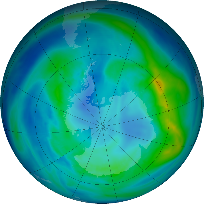 Antarctic ozone map for 15 April 2008